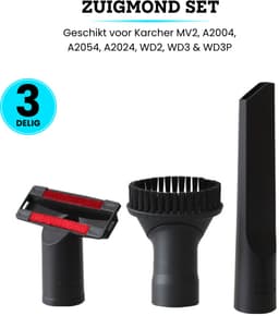 Somstyle Zuigmond Set Geschikt voor Karcher MV2, A2004, A2054, A2024, WD2, WD3 & WD3P - 3-Delig - Stofzuiger Accessoires - Mondstuk - Zwart — thumbnail 4