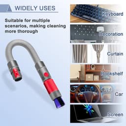 Krasvrije stofborstel + flexibele verlengslang Geschikt voor Dyson V7 V8 V10 V11 V15 Outsize stofzuiger, zachte borstel voor het verwijderen van stof, snoerloze stofzuiger vervangende onderdelen — thumbnail 2