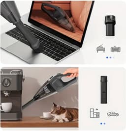 Bovista Kruimeldief - Handstofzuiger - Snoerloos - Draadloos - Auto Stofzuiger - Caravan - Best Verkocht - Car Vacuum Cleaner - Zwart — thumbnail 2