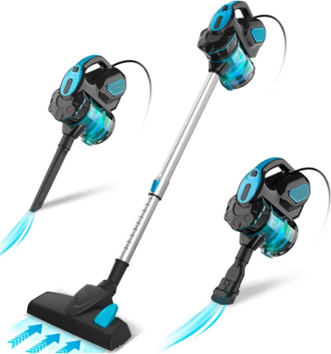 Steelstofzuiger Met Snoer - Inclusief diverse opzetstukken - Stofzuiger en kruimeldief - Vacuum cleaner - 600W - 18Kpa - Blauw/Zwart — afbeelding 1