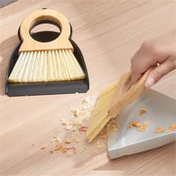 Mini Veegset - Houten Bezem - Bureau Reinigen - Compact Ontwerp - N.v.t. - Zwart — thumbnail 5