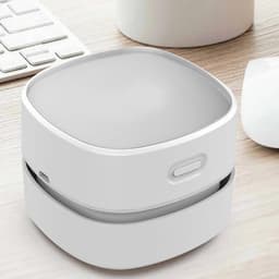 Tafelstofzuiger Mini - Bureau Reiniger - Desktop Schoonmaken - Hoge Zuigkracht - Batterij Aangedreven - Wit — thumbnail 2