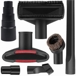 7-delige universele accessoirekit voor voor stofzuigers, plastic slangadapter voor voor nat en droog gebruik, stofzuigeraccessoires met verlengstuk voor voor paardenhaarborstel en flexibele spleetmondstukadapter voor voor stofzuigers. — thumbnail 1
