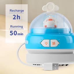 Tafel stofzuiger - Kruimelzuiger bureau - Bureau schoonhouden - USB oplaadbaar - 9x9x13 cm - Blauw — thumbnail 2