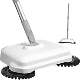 Handveegmachine Lange Steel - Vloer Reiniger - Snel Vloeren Schoon - 360 Graden Draaibaar - 102 cm Hoog - Wit — thumbnail 1
