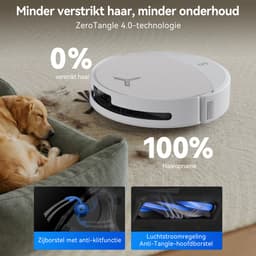 ECOVACS DEEBOT T90 OMNI – Robotstofzuiger – OZMO Roller dweil – 30.000 Pa –ZeroTangle 4.0 Anti-tangle –AIVI 3D obstakelvermijding–Zelfreinigend– Voor harde vloeren & tapijt–Wit–T80 Upgrade–1000ml Schoonmaakmiddel — thumbnail 4