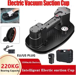Elektrische Vacuümzuignap - Glaslifter Tegelzuiger - Verplaatsen van Materialen - Sterke Zuigkracht - 220 kg - Zwart — thumbnail 5
