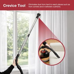 Zakloze Stofzuiger - Cilinder Stofzuiger - Efficiënt Schoonmaken - HEPA-hygiënesysteem - 2.5 Liter - Rood — thumbnail 5