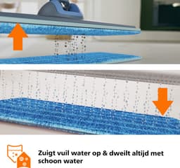 Philips OneUp Elektrische Dweil 5000 series XV5113/01 - Dweilsysteem - Vloerreiniger - Vuil water opzuigen - 2 standen - 70min dweilen - Geen emmer nodig — thumbnail 4