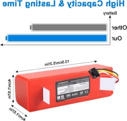 Hoge capaciteit 14.4V 6800mAh vervangende batterij voor robotstofzuigers, geschikt voor S5 S50 S51 S55 S6 S7 en meer — thumbnail 3