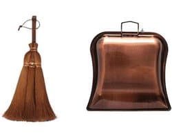 Kleine Bezem Stoffer Set - Handbezem Stoffer - Bureau Schoonmaken - Compact Ontwerp - 14x31cm - Bruin