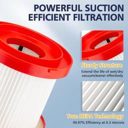 Filter - Vervangingsfilters voor nat- en droogstofzuigers 49-90-1900 - compatibel met Milwaukee draadloze stofzuigers - voor Milwaukee draadloze stofzuigers M18 0780-20 0880-20 — thumbnail 2