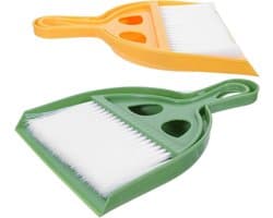 Stoffer en Bezem Set - Mini Bezem Tafel Bezem - Bureau Schoonmaken - Compact en Lichtgewicht