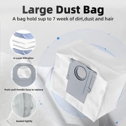 9 stuks - accessoirekit voor de Roborock Q10 S5 Q10 S5+ robotstofzuiger -inclusief 1 hoofdborstel 2 zijborstels 2 filters 2 doeken 2 stofzakken — thumbnail 5