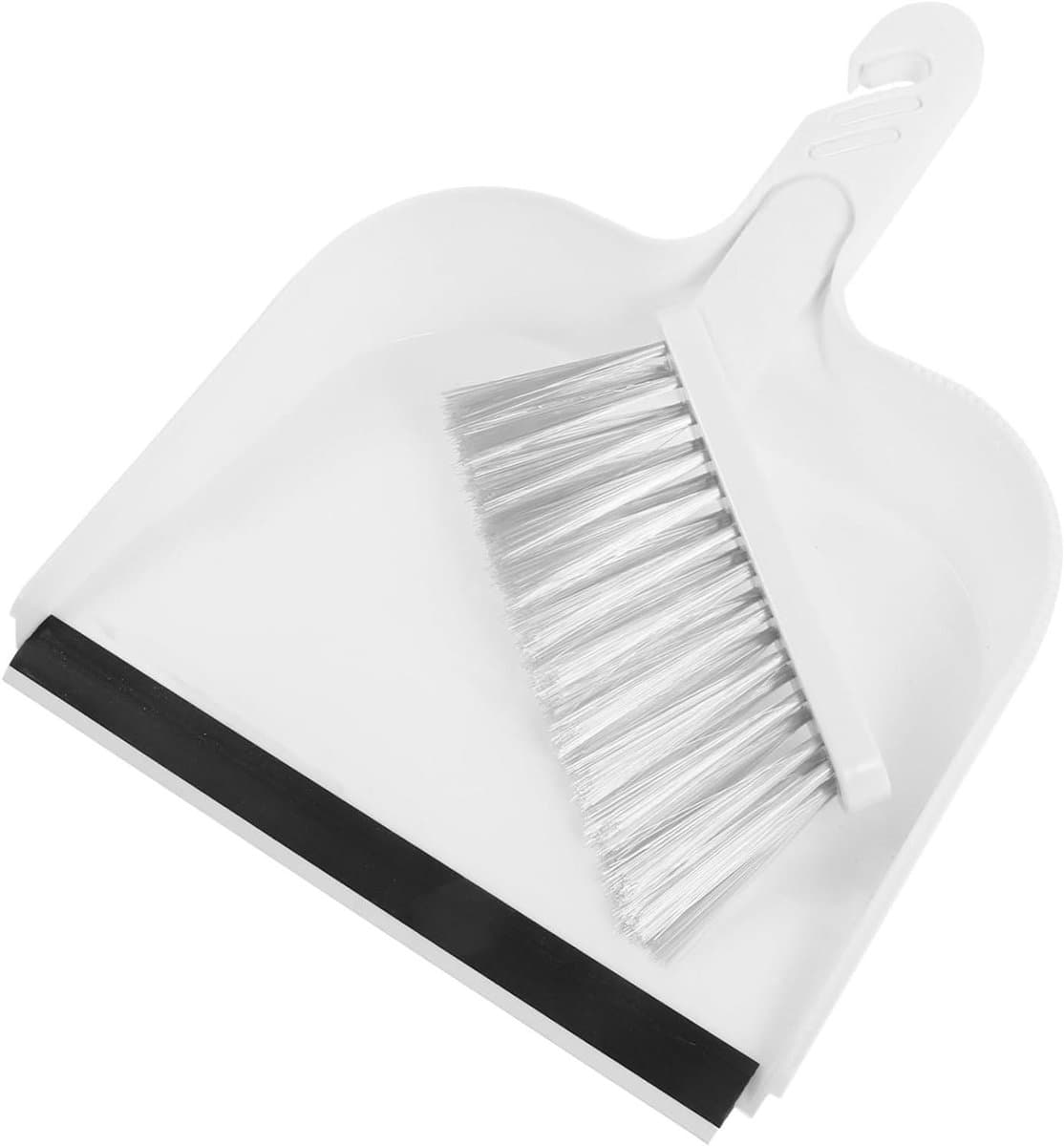 Stoffer en blikset - Mini bezem - Kantoor reinigen - Compact ontwerp - 28 cm bezem - Wit — afbeelding 1