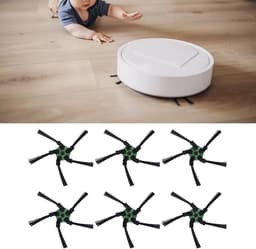 Zijborstels Robotstofzuiger - Veegborstels Onderdelen - Stofzuiger Onderhoud - Set van 6 - 8.5cm Diameter — thumbnail 4