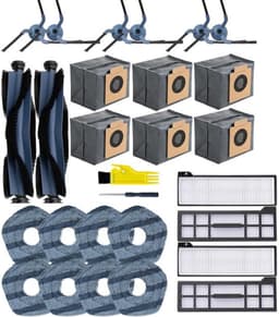 28stuks - Stofzuiger accessoireset - Accessoireset geschikt voor Eufy X10 Pro Omni Robotstofzuiger - 2x Hoofdborstel - 6x stofzak- 4 x filter - 6 x zijborstels - 8x dweildoek - 1 reinigingsborstel - 1 schroevendraaier — thumbnail 1