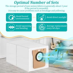 12-pack vervangende stofzakken voor Dreame L10s Ultra / L10 Ultra / L20 Ultra /S10/S20, compatibel met Xiaomi X10+ / X20+/X10/X20/L10/M40, stofzak met grote capaciteit 3,2 l grote capaciteit — thumbnail 2