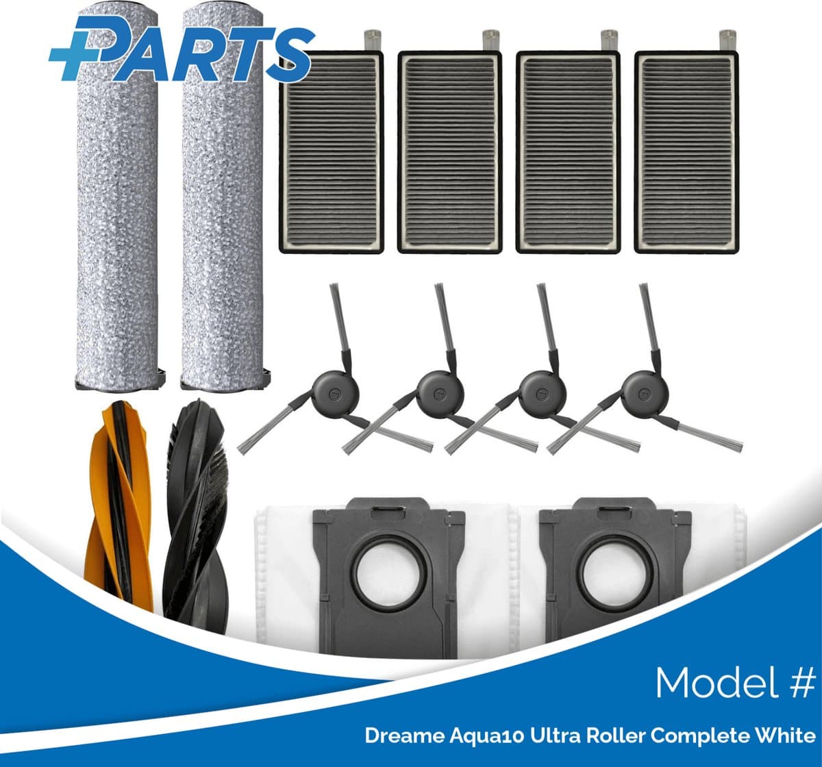 Dreame Aqua10 Ultra Roller Complete White Onderhoudsset (Plus.Parts® alternatief voor RAK67 / RAK70) — afbeelding 1