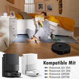 26 stuks accessoires geschikt voor Roborock QV 35A/QV 35S robotstofzuiger, 2 hoofdborstels, 6 stofzakken, 6 dweilpads, 4 HEPA-filters, 6 zijborstels, 1 reinigingsborstel, 1 schroevendraaier — thumbnail 3