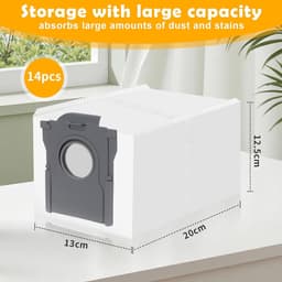 14 stuks stofzakken, compatibel met Dreame L10/L10s/L20/X20/X30/X40/X50/L40/L50 Ultra, Mova P10/E30/P50/V50 Ultra, 3,2 l grote capaciteit, 4-laagse filterstructuur, voor Dreame stofzuigerzakken — thumbnail 5
