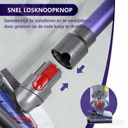 Schroefvormige klitvrije borstel - Voor Dyson Steelstofzuiger V7/ V8/V10/V11 - Mini Turbo Zuigmond - Verwijdert Dierenharen, Haren van Mensen en Huisstofmijt - niversele Stofzuigermond — thumbnail 4