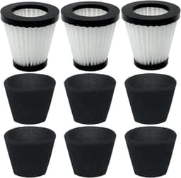 Geschikt voor Dirt Devil Scorpion Model SD20005RED, F117 Adsorptiefilter SD30025B BD22025, Vergelijkbaar onderdeelnummer AD40117 (3 pakketten HEPA-filters en 6 pakketten sponsfilters) — thumbnail 1