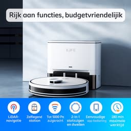 Ilife A30 Pro - Robotstofzuiger met dweilfunctie - 5000 Pa - 60 Dagen autonoom legen en laden - 180 min looptijd - Objectdetectie - Multi-floor mapping — thumbnail 2