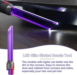 Spleetzuigmond - LED smal sleufmondstuk - Light Pipe Slim sleufmondstuk - accessoires voor Dyson stofzuiger - opzetstukken voor Dyson V7 V8 V10 V11 V15 — thumbnail 5