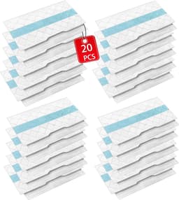 Geschikt voor 20 stuks dweilpads navullingen compatibel met Shark VacMop, dweilpads voor Shark Vac mop VM252 VM251 VM200 VM200C VM190 VM252C QM250 VM250 VC205 hardhouten vloer stofzuiger, wegwerpreinigingspads — thumbnail 1