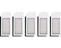 (5 Stuks) N20 Plus wit HEPA-Filter, Geschikt voor Ecovacs Deebot N20 Plus/ N20 Pro Plus/ X1 Omni/X1 Omni/T10 Plus/T10 Turbo/T10 Omni, Robotstofzuiger, Filterset, Robotstofzuiger, Vervangingsfilter