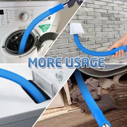 2-delige stofzuigerset Geschikt voor drogerventilatie, compatibel met alle stofzuigers, pluizenborstel voor droger en stofzuigerslang met elastische universele connector, snelle pluizenverwijderaar, lichtblauw — thumbnail 3