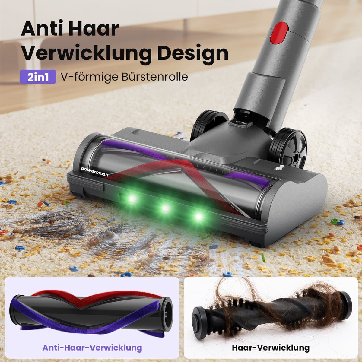 Steelstofzuiger Zelfstaand - 600W Vermogen - 58000Pa Zuigkracht - 80 Minuten Gebruikstijd - Met LED-Display - Anti-Wirwarborstel — afbeelding 1