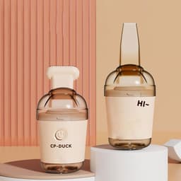 Mini Stofzuiger - Bureau Reiniger - Bureau Schoonhouden - Eendvorm Design - 7x7x16 cm - Lichtbruin — thumbnail 3
