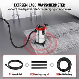 3 IN 1 Industriële Nat- En Droogzuiger, Zakloze Stofzuiger Met 4 Zwenkwielen, HEPA-filter, Elektrische Nat- En Droogzuiger Voor De Werkplaats — thumbnail 3