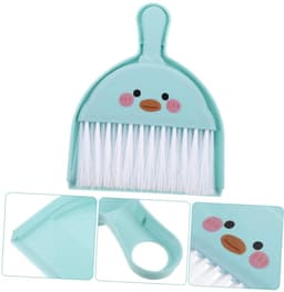 Mini Bezem Stoffer Set - Kleine Veegset - Bureau Reinigen - Compact Lichtgewicht - 19.5 cm - Hemelsblauw — thumbnail 2