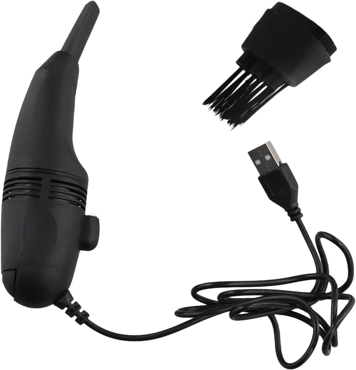 Mini Computer Stofzuiger - Toetsenbord Borstel - Apparaten Schoonmaken - USB Aangedreven - 10 cm Lengte - Zwart — afbeelding 1
