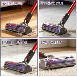 Borstel compatibel met Dyson V7 V8 V10 V11 V15 Gen5 met rubberen wielen voor laagpolige tapijten en harde vloeren — thumbnail 4