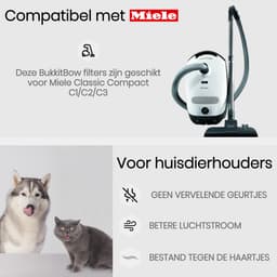BukkitBow - Hepa Filters voor Miele Classic Compact C1/C2/C3 - Vervang Filter - Set van 2 Stuks — thumbnail 4