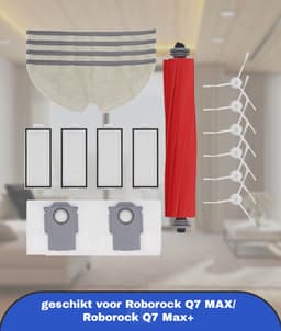 Accessoires reserveonderdelenset geschikt voor Roborock Q7 MAX/Roborock Q7 Max+ stofzuigerrobot, 1 rolborstel, 4 filters, 4 reinigingsdoeken, 6 zijborstels, 2 stofzakken, 1 reinigingsborstel — thumbnail 1