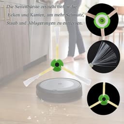 10 stuks reserveonderdelen kits geschikt voor iRobot Roomba iRobot e/i/j serie i7 i7+ i3 i3+ i4 i4+ i6 i6+ i8 i8+ j7 j7+ E5 E6 E7 robotstofzuiger accessoires 1 rubberen borstel,4 krachtige filters, 4 zijborstels — thumbnail 5