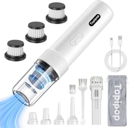 Draadloze Accu Handstofzuiger met 21000Pa Zuigkracht - Mini Stofzuiger voor Auto, Huis en Kantoor met LED-Licht — thumbnail 1