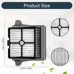 10 stuks HEPA Filters - geschikt voor Tineco FLOOR ONE S7 PRO - FLOOR ONE S6 - FLOOR ONE SWITCH S6 - FLOOR ONE SWITCH S7 - FLOOR ONE S7 COMBO - FLOOR ONE S7 FLASHDRY Stretch draadloze stofzuiger - Vervanging Accessoires - met reinigingsborstel — thumbnail 2
