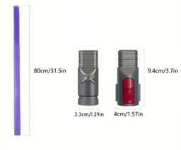 1stuk - Stofzuigeraccessoire - Compatibel met Dyson V6 tot V15-modellen - Wasdrogerreinigingsset - Flexibele slang met adapter - Reinigingsgereedschap - Paars — thumbnail 2