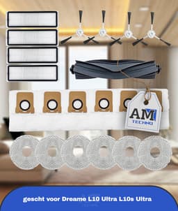 21 Stks Accessoires Kit gescht voor Dreame L10 Ultra L10s Ultra, 1 Belangrijkste Borstel 4 HEPA Filters 6 Stofzakken 4 Side Borstel 6 Mop Pads Vervangende Onderdelen, regular size, TD005 — thumbnail 1