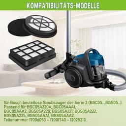 Twee vervangende HEPA-filters geschikt voor Bosch BBZ152EF Serie 2 BGC05 BGS05 BGC05A320 BGC05A220A BGC05AAA1 BGC05A322 BGC05AAA2 BGS05X240 stofzuigers. — thumbnail 4