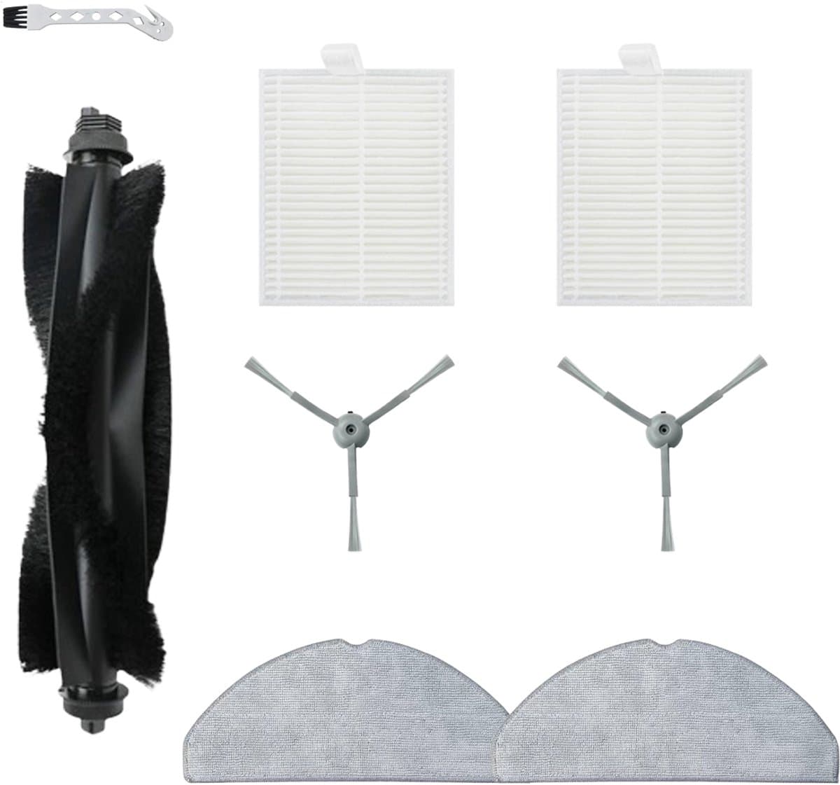 8 stuks robotstofzuiger accessoires - Geschikt voor Eufy G50 Hybrid (SES) - L60 Hybrid (SES) - L60 - L60 SES - L50 - L50 SES - Onderdelen - voor robotstofzuiger - met reinigingsborstel - Vervangingsonderdelen — afbeelding 1
