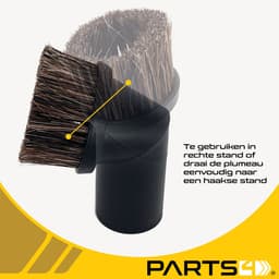 PARTS4® stofzuiger plumeau met natuurhaarborstel ø 35 mm | Incl. reduceer ringen naar ø 32 mm of ø 30 mm | Universeel: past bijna altijd op ronde buizen | O.a. geschikt voor AEG, Bosch, Electrolux, Miele, Nilfisk, Numatic, Rowenta, Samsung en meer — thumbnail 3
