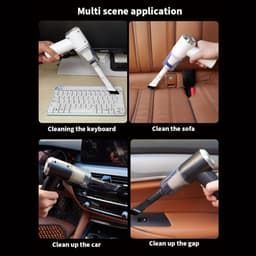 Draadloze Handstofzuiger Voor De Auto - Draagbare Oplaadbare Mini Autostoofzuiger - Zwart - 2 Opzetstukken - 29000Pa — thumbnail 3