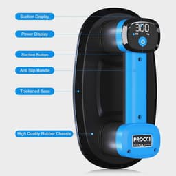 Accu-zuiger voor tegels en glas met LCD-display - 2 motoren en 300 kg zuigkracht — thumbnail 2